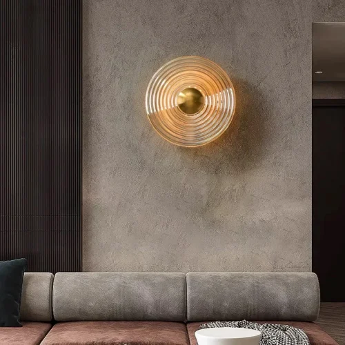 Nordic Modern Glass Wall Lamp Circular Night Light Home Decor for Bedroom Living Room Study Corridor Background Lighting Fixture