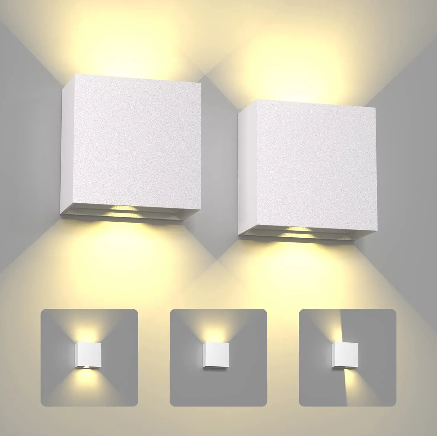 LED Wall Sconces 6W Modern Indoor Outdoor IP65 Wall Lamp, Up Down Wall Mount Lights for Living Room Hallway Bedroom - Image 2