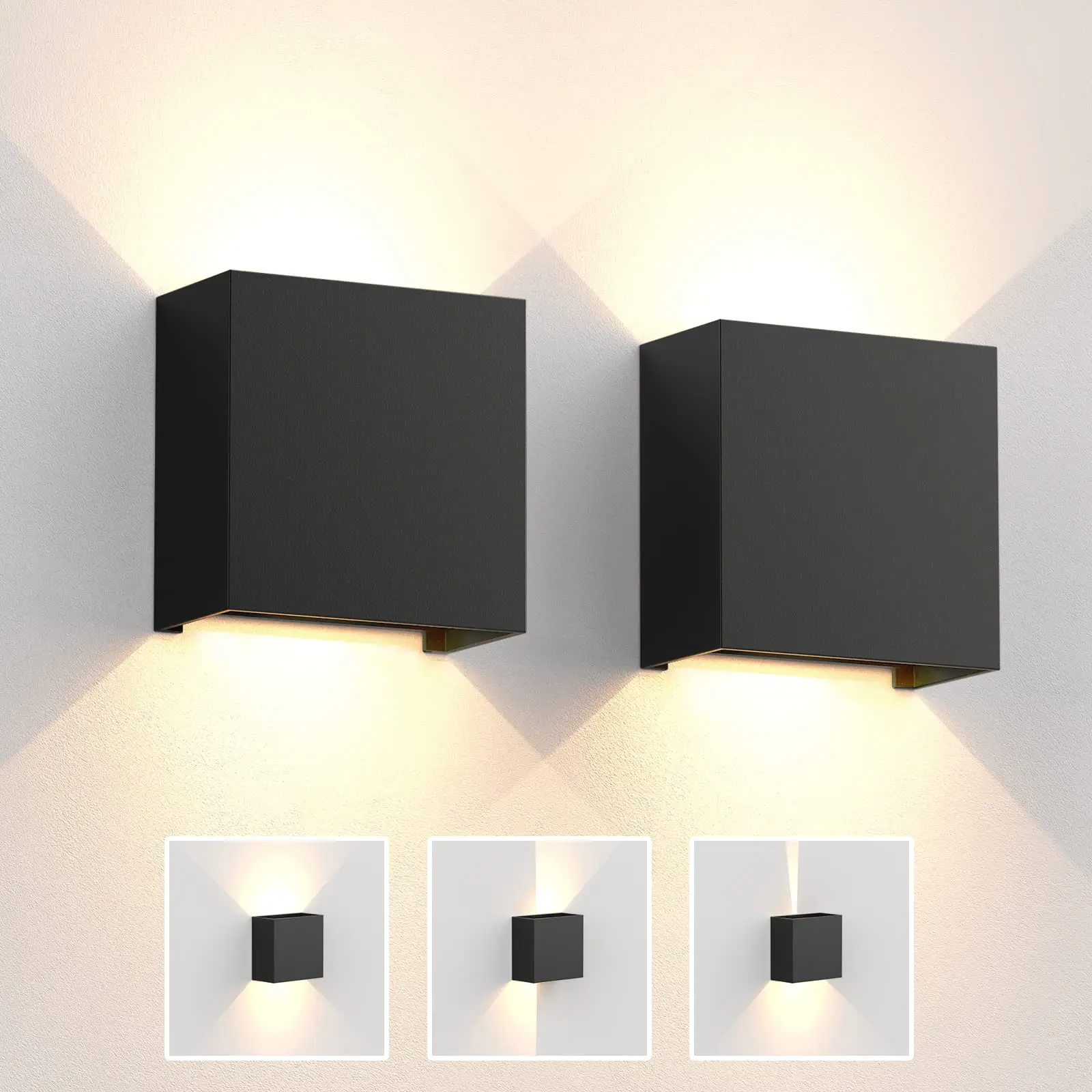 LED Wall Sconces 6W Modern Indoor Outdoor IP65 Wall Lamp, Up Down Wall Mount Lights for Living Room Hallway Bedroom