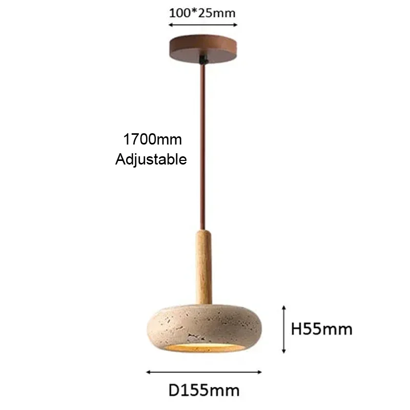 2024 New Hot Selling Pendant Lamps Wabi Sabi Circular Yellow Stone Commercial Home Decoration Restaurant Room LED Droplight - Image 4